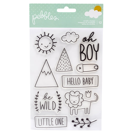 PEBBLES - PEEK-A-BOO YOU - BOY (12 PIECE) STAMP TIMBRE SILICONA