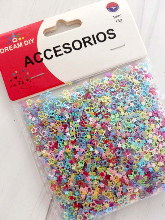 CONFETI COLORES PASTEL - ESTRELLAS