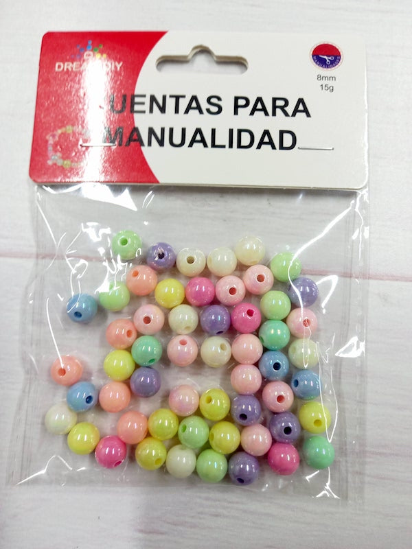 CUENTAS PARA MANUALIDAD 8MM