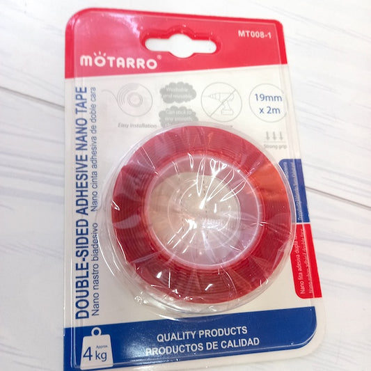 CINTA DOBLE CARA ROJA GRUESA 19MM X 2MT