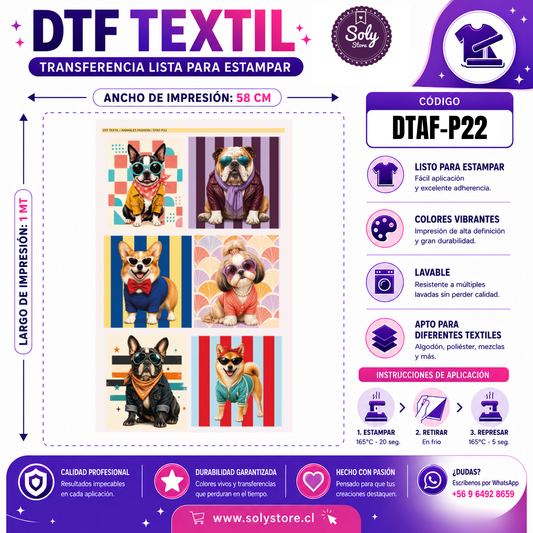 DTF Textil Animales Fashion 58x100 cm – DTAF-P22