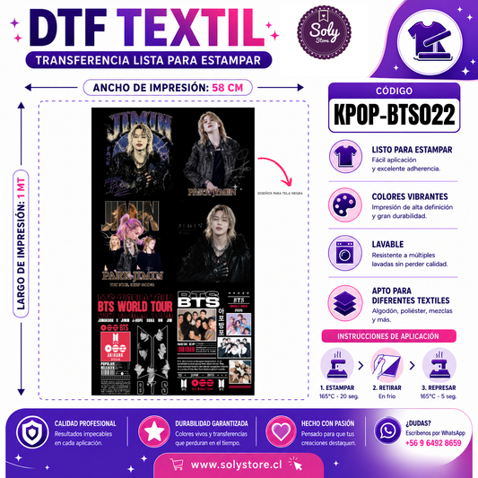 DTF TEXTIL - KPOP - #KPOP-BTS022