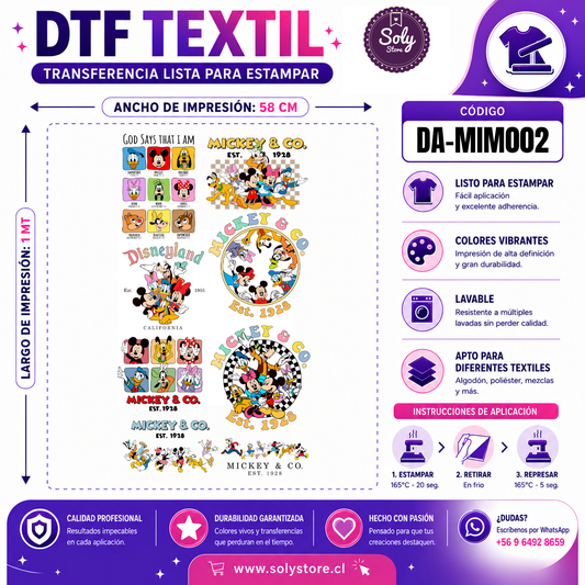 DTF TEXTIL - DIBUJOS ANIMADOS - #DA-MIM002