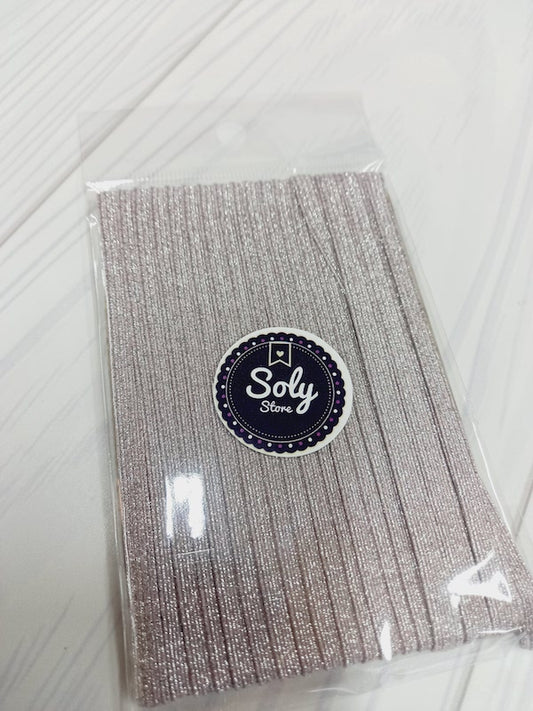 Elástico Glitter - Plateado 5mt #2