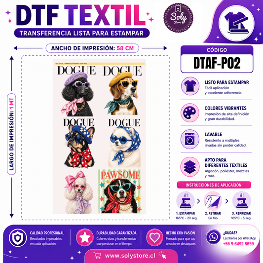DTF Textil Animales Fashion 58x100 cm – DTAF-P02