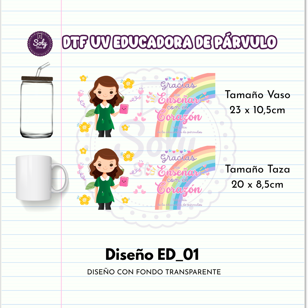 DTF UV EDUCADORA DE PARVULO ED_01 TAZA / VASO