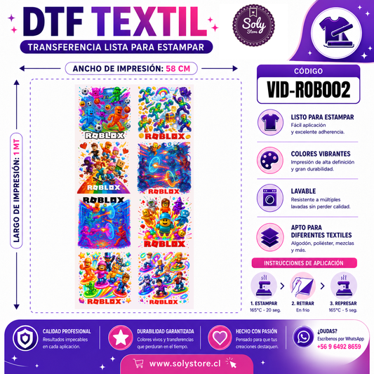 DTF TEXTIL - VIDEOJUEGOS - #VID-ROB002