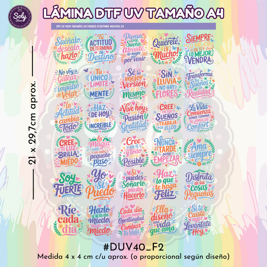 DTF UV FRASES POSITIVAS / MOTIVACIONALES #DTFUV40_F2