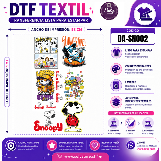 DTF TEXTIL - DIBUJOS ANIMADOS - #DA-SN002
