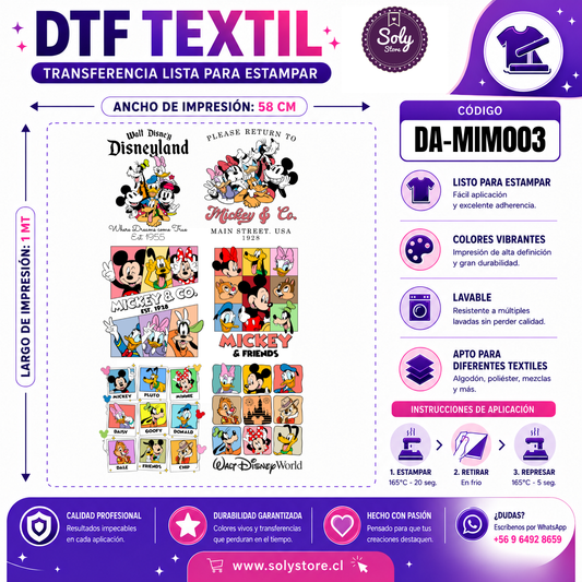 DTF TEXTIL - DIBUJOS ANIMADOS - #DA-MIM003