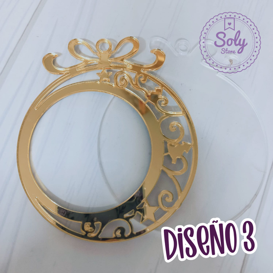 Esfera Navidad doble Capa - 12un DISEÑO 3