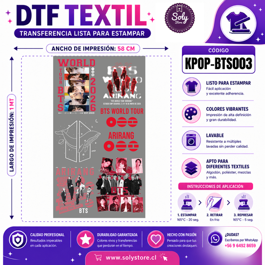 DTF TEXTIL - KPOP - #KPOP-BTS003