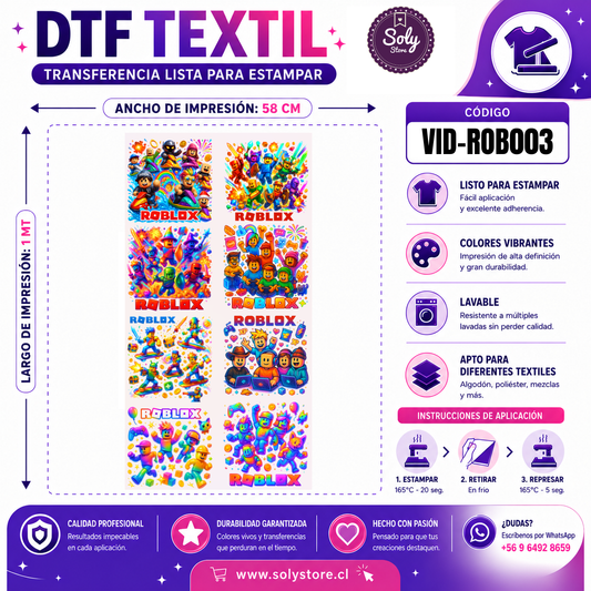 DTF TEXTIL - VIDEOJUEGOS - #VID-ROB003