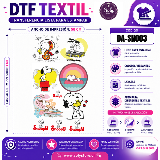 DTF TEXTIL - DIBUJOS ANIMADOS - #DA-SN003