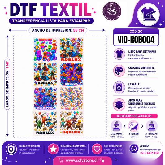 DTF TEXTIL - VIDEOJUEGOS - #VID-ROB004