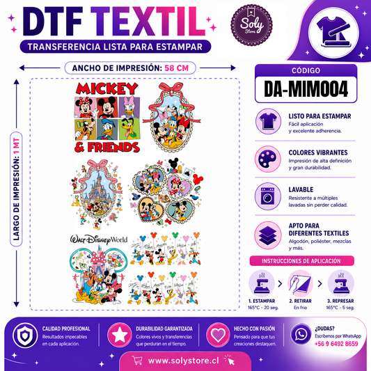 DTF TEXTIL - DIBUJOS ANIMADOS - #DA-MIM004