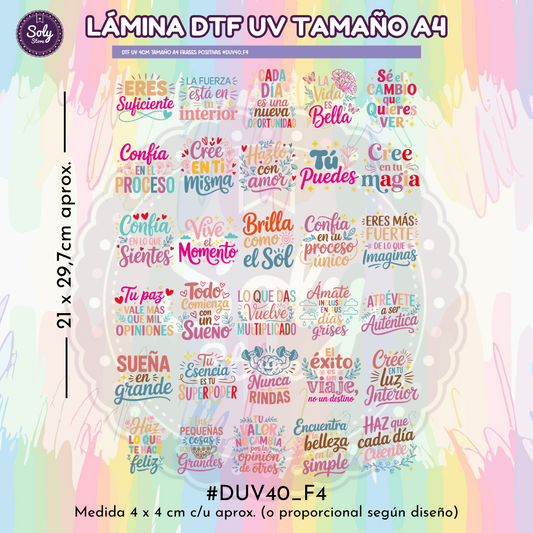 DTF UV FRASES POSITIVAS / MOTIVACIONALES #DTFUV40_F4