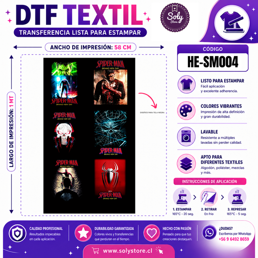 DTF TEXTIL - HEROES - #HE-SM004
