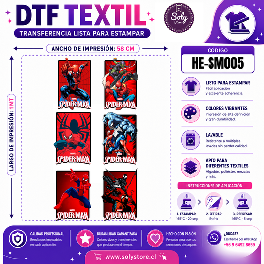 DTF TEXTIL - HEROES - #HE-SM005