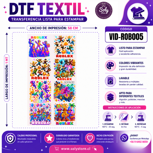 DTF TEXTIL - VIDEOJUEGOS - #VID-ROB005