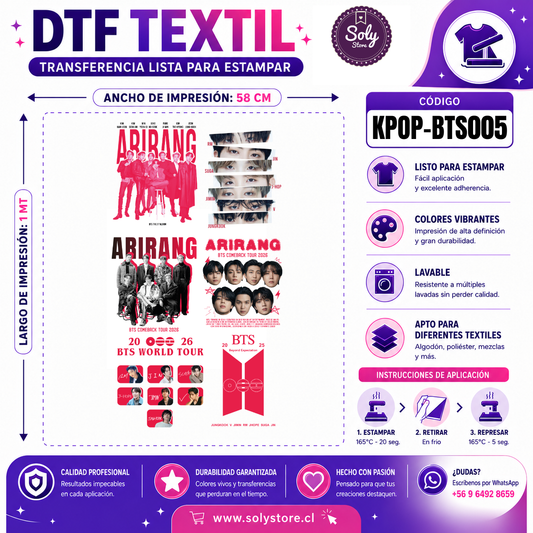DTF TEXTIL - KPOP - #KPOP-BTS005