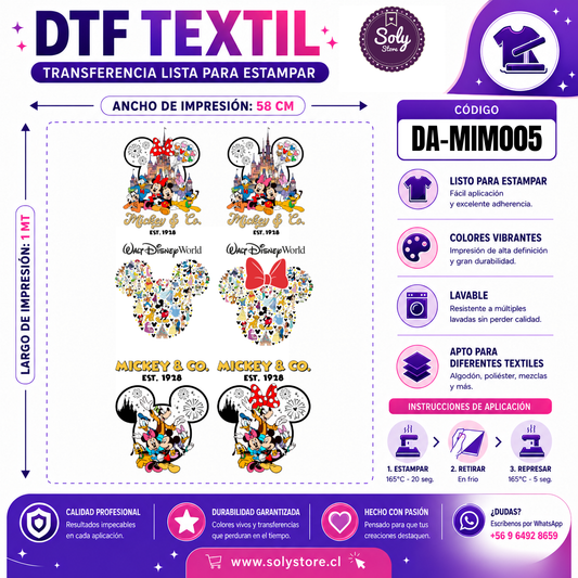 DTF TEXTIL - DIBUJOS ANIMADOS - #DA-MIM005