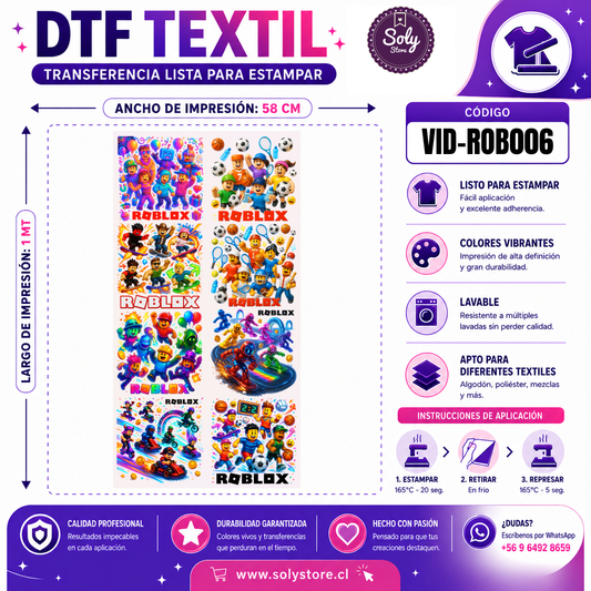 DTF TEXTIL - VIDEOJUEGOS - #VID-ROB006
