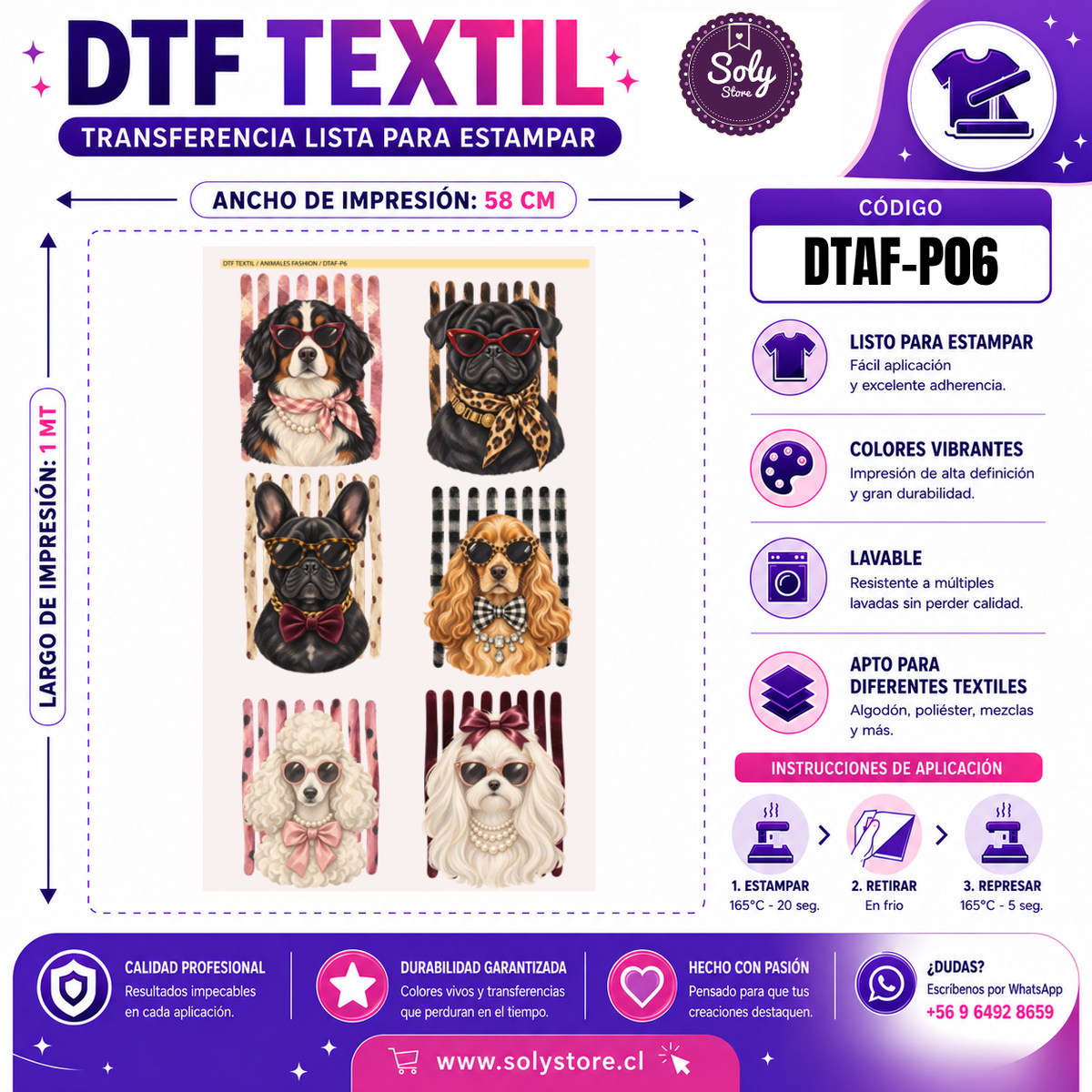 DTF Textil Animales Fashion 58x100 cm – DTAF-P06