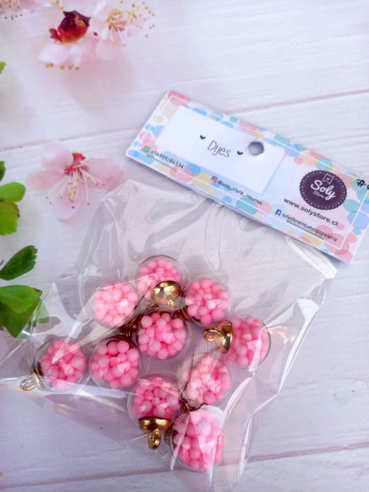 Dije esfera vidrio (10 un) diseño #6