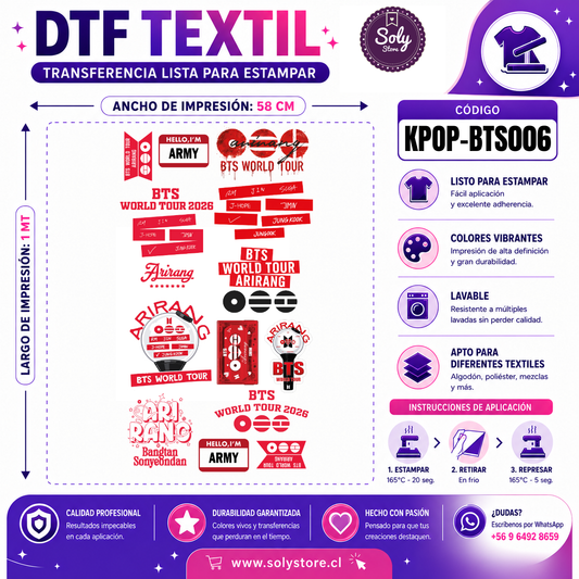 DTF TEXTIL - KPOP - #KPOP-BTS006
