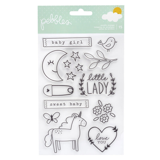 STAMP - PB - PEEK-A-BOO YOU - GIRL (15 PIECE) STAMP TIMBRE SILICONA