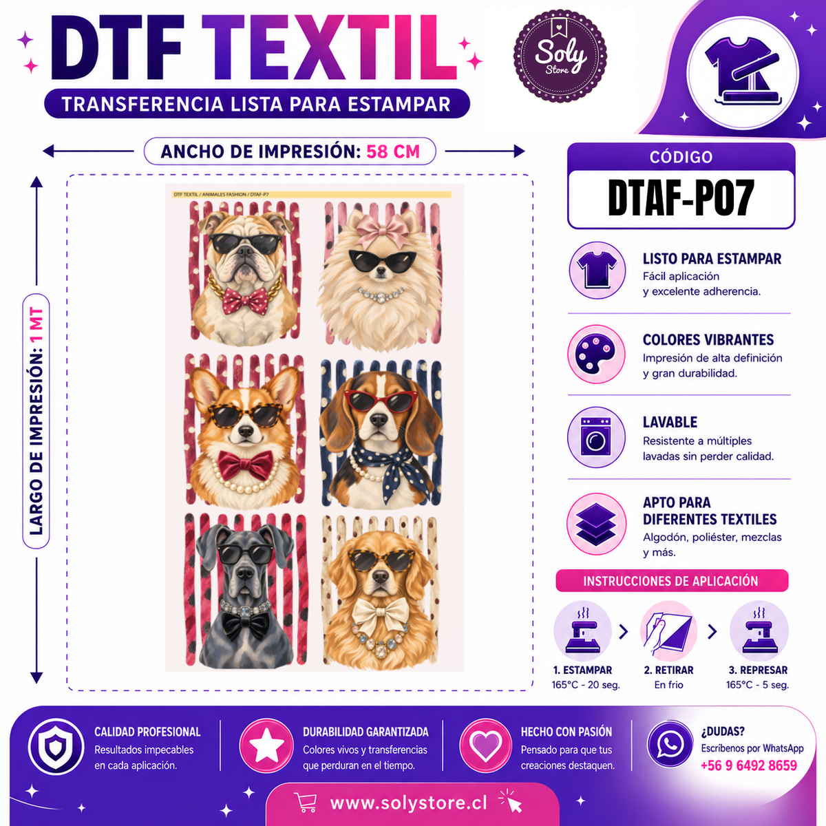 DTF Textil Animales Fashion 58x100 cm – DTAF-P07
