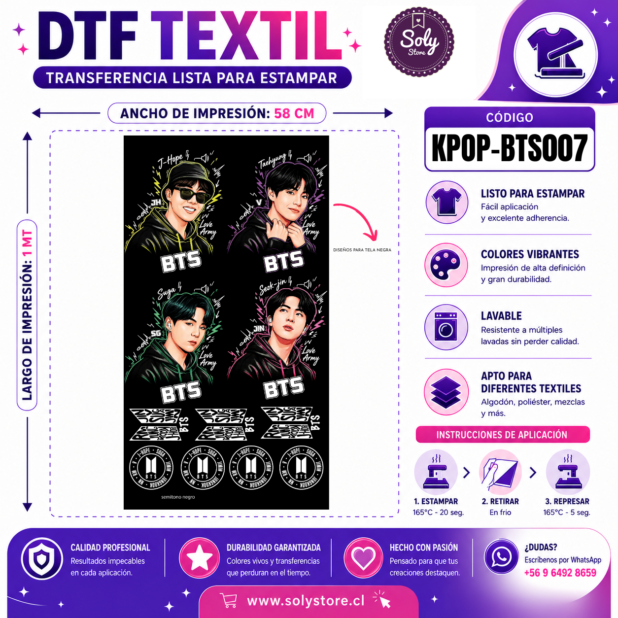 DTF TEXTIL - KPOP - #KPOP-BTS007