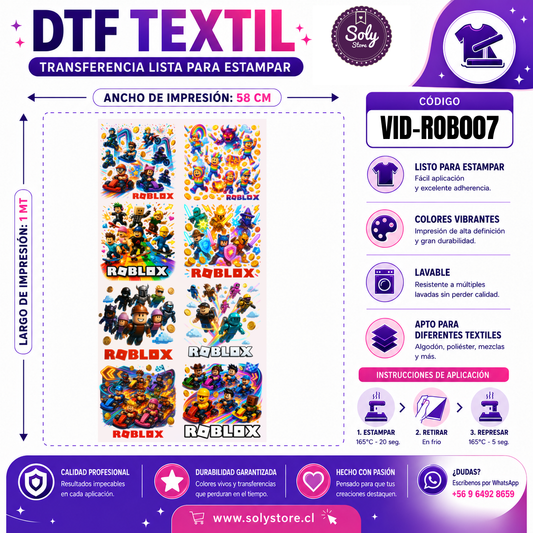 DTF TEXTIL - VIDEOJUEGOS - #VID-ROB007