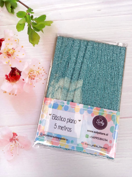 Elástico Glitter - Celeste 5mt #8