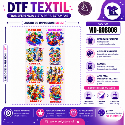 DTF TEXTIL - VIDEOJUEGOS - #VID-ROB008