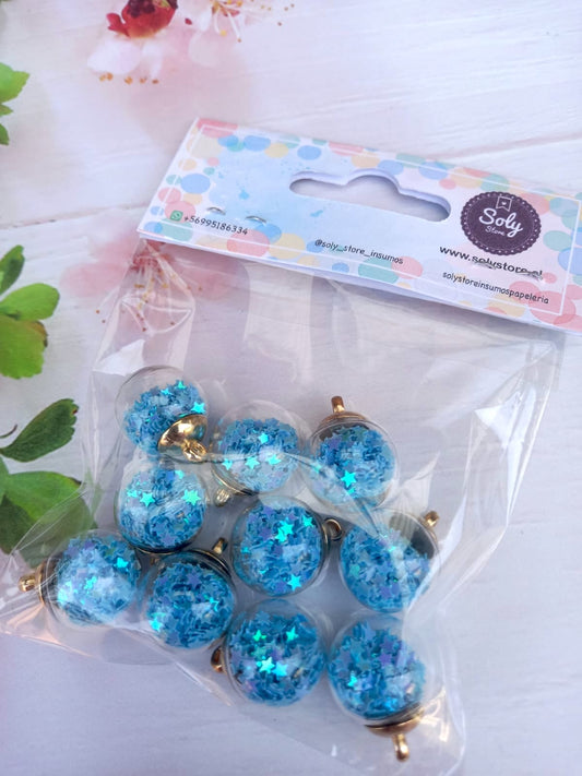 Dije esfera vidrio (10 un) diseño #9