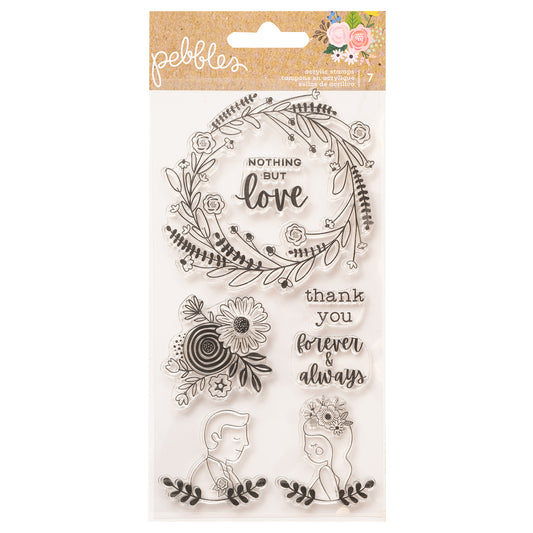 PEBBLES - LOVELY MOMENTS - ACRYLIC (7 PIECE) STAMP TIMBRE SILICONA