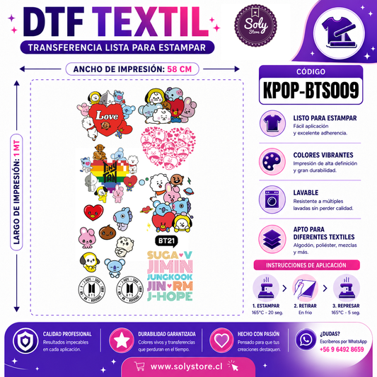 DTF TEXTIL - KPOP - #KPOP-BTS009