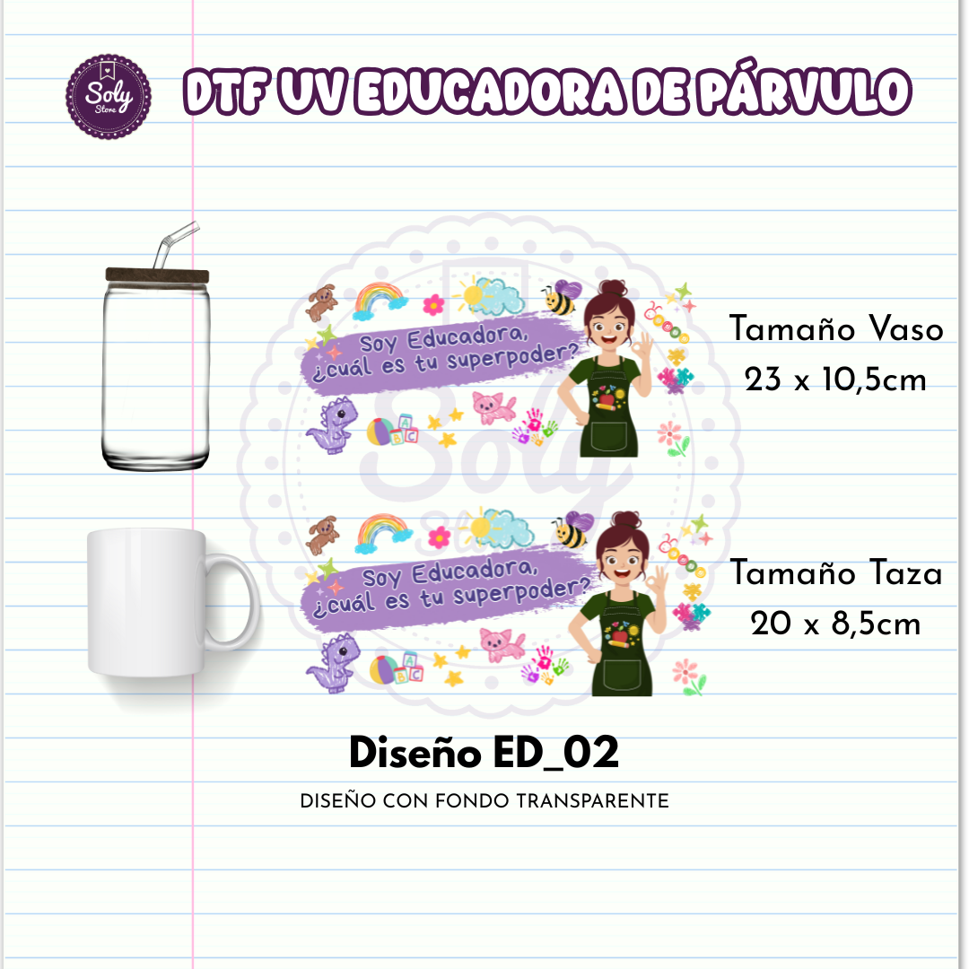 DTF UV EDUCADORA DE PARVULO ED_02 TAZA / VASO