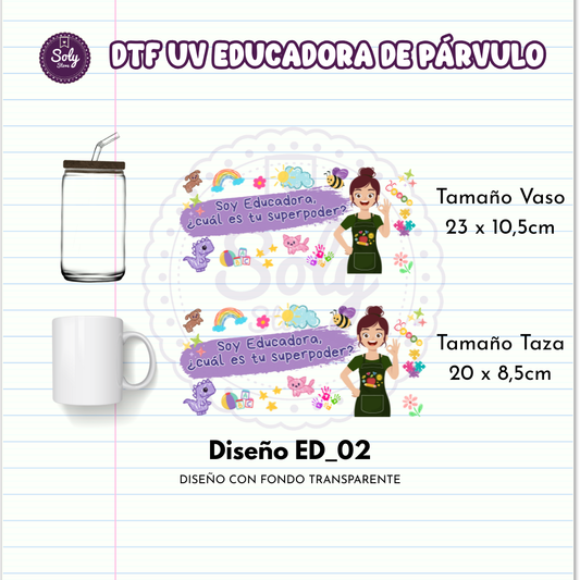 DTF UV EDUCADORA DE PARVULO ED_02 TAZA / VASO