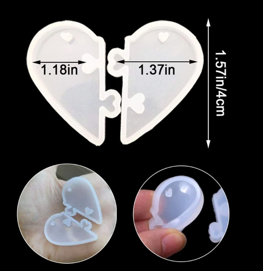 MOLDE LLAVERO CORAZON 2 PIEZAS