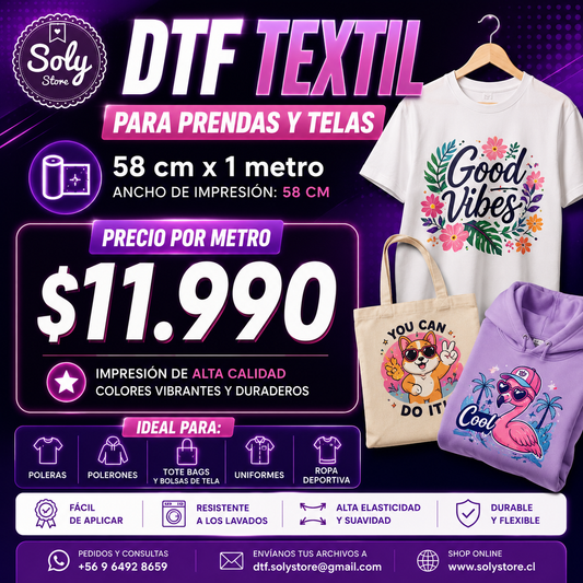 DTF TEXTIL PERSONALIZADO POR METRO