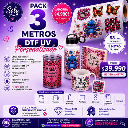 DTF UV PACK EMPRENDEDOR - 3 METROS