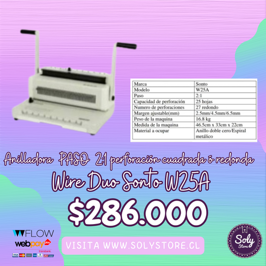 ANILLADORA SONTO W25A PASO 2:1