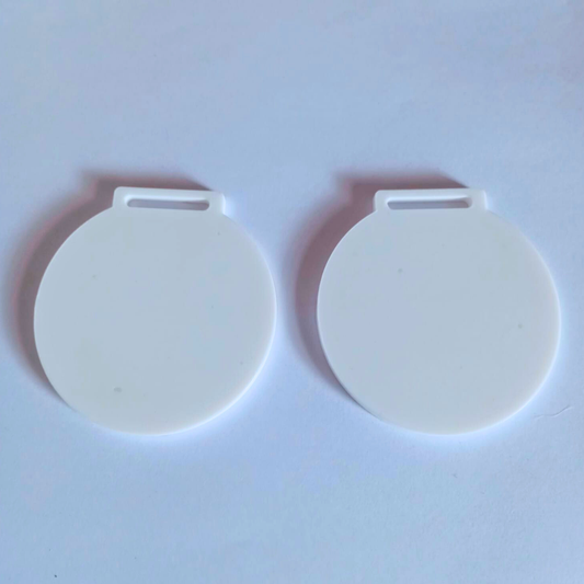 Medallas acrílico blanco sublimable 6cm - 100un