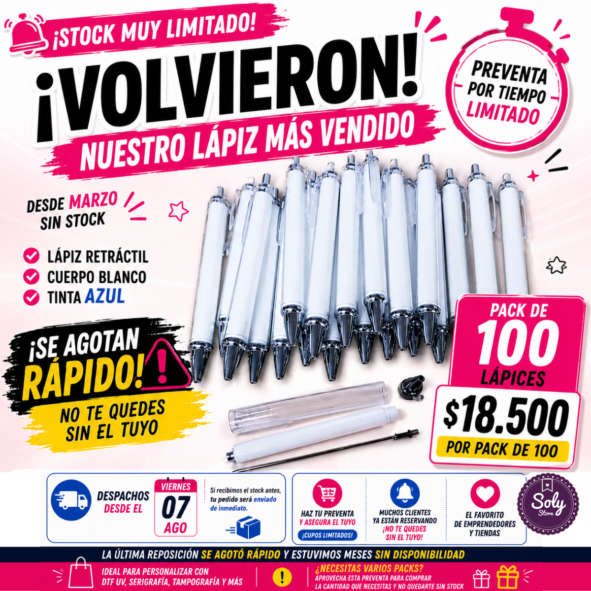 PREVENTA Lápices para personalizar COMPLETO modelo #02