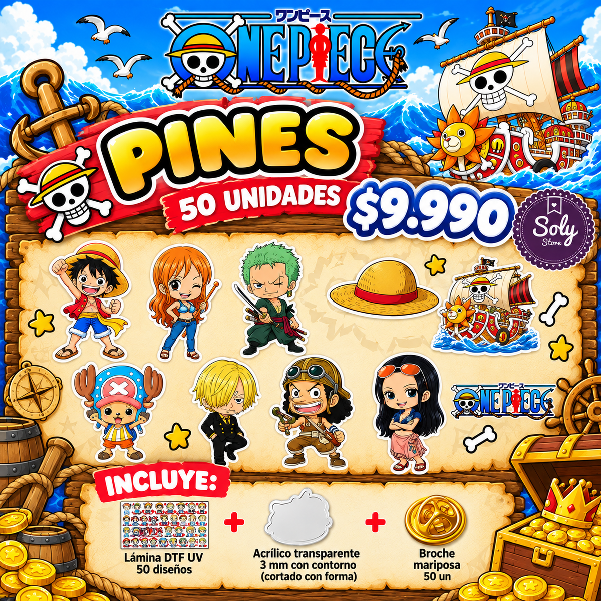 PACK EMPRENDEDOR PINES / ONE PIECE / POP01