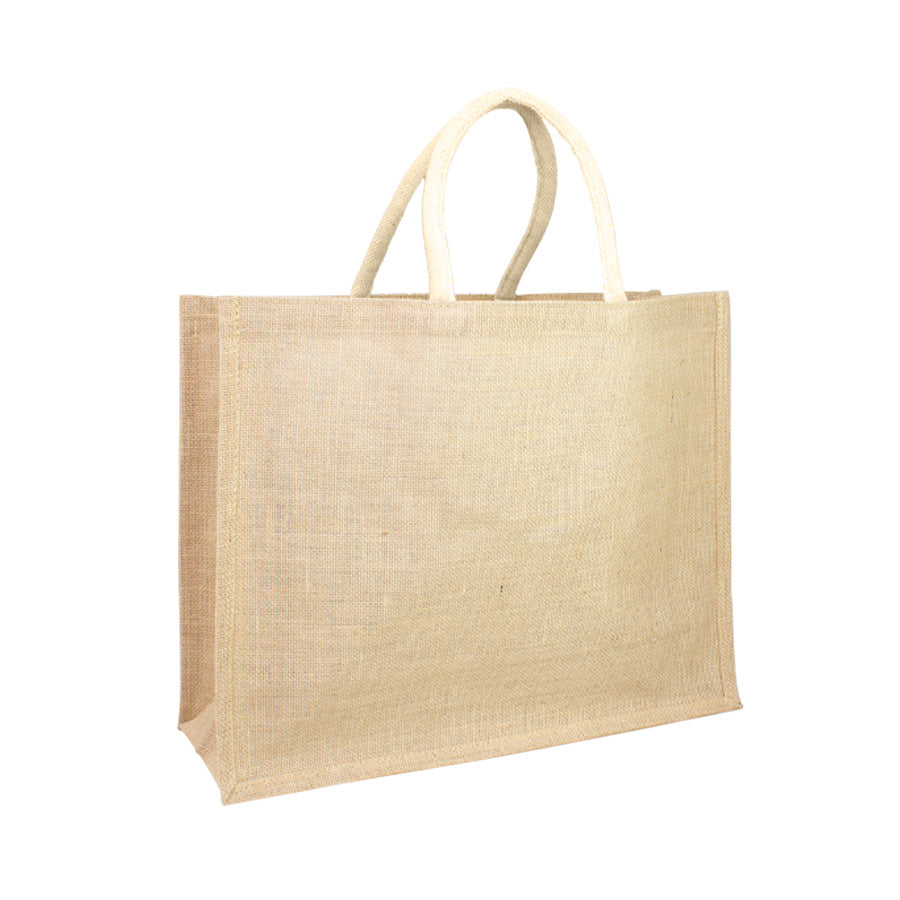 Bolsa grande Yute con bolsillo de algodón 45 x 35 x 16 cm