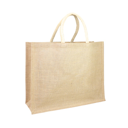 Bolsa grande Yute con bolsillo de algodón 45 x 35 x 16 cm